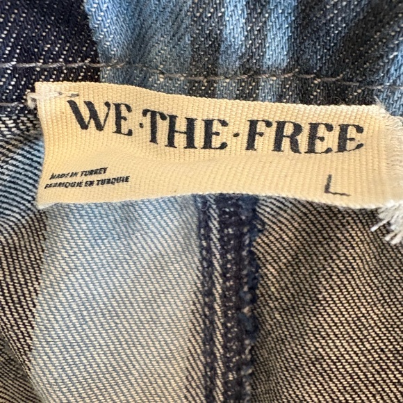 Free People Blue Striped Floral Embroidered Pants - Picture 8 of 11